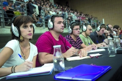 Bertsolari Txapelketa Nagusia, Alaia Martin, Odei Barroso, Fredi Paia, Iker Zubeldia, Nerea Elustondo eta Jon Martin bertsolariek hartu dute parte Villabonan (Euskal Herria) 2013ko Irailaren 29an jokatutako 1. kanporaketan (Gari Garaialde / Bostok Photo)